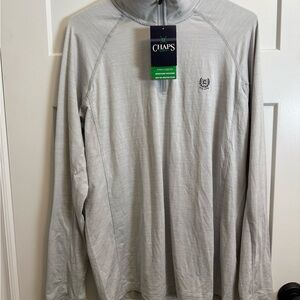 Chaps Golf Light Gray Quarter-Zip Performance Pullover sz med